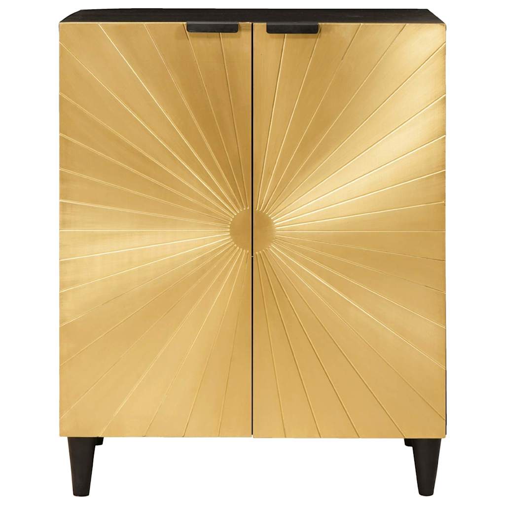 Vidaxl dressoir zwart en goud 60 x 33 x 75 cm massief mango hout