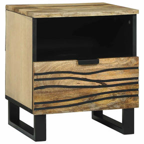 Vidaxl nachtkastje naturel 40 x 33 x 46 cm bewerkt hout