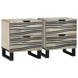 Vidaxl nachtkastje 2 st wit 40 x 33 x 46 cm bewerkt hout