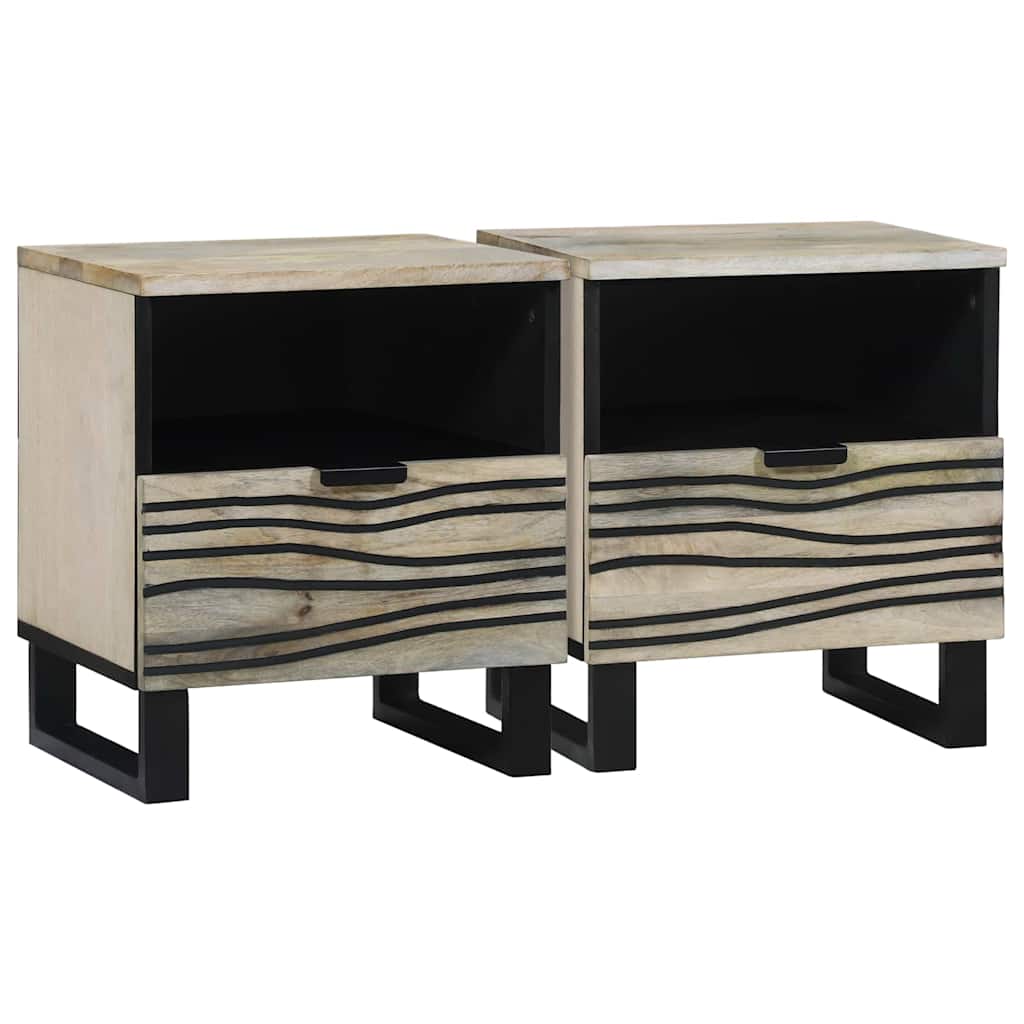 Vidaxl nachtkastje 2 st wit 40 x 33 x 46 cm bewerkt hout