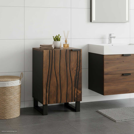 Vidaxl badkamertenk te kast walnotenhout 38 x 33,5 x 58 cm