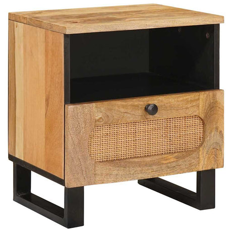 Vidaxl nachtkastje 2 st naturel 40 x 33 x 46 cm massief mango hout