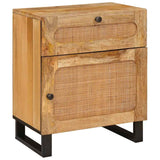 Vidaxl nachtkastje naturel 50 x 33 x 60 cm massief mango hout