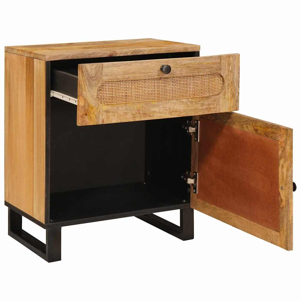 Vidaxl nachtkastje naturel 50 x 33 x 60 cm massief mango hout