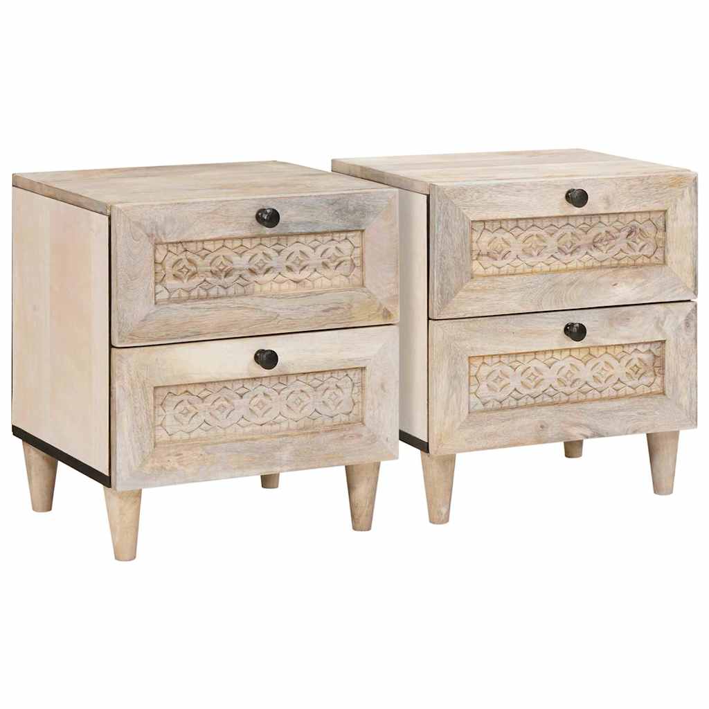 Vidaxl nachtkastje 2 st wit 40 x 33 x 46 cm bewerkt hout