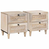 Vidaxl nachtkastje 2 st wit 40 x 33 x 46 cm bewerkt hout