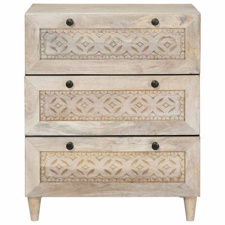 Vidaxl dressoir 60 x 33 x 75 cm massief mangohout wit
