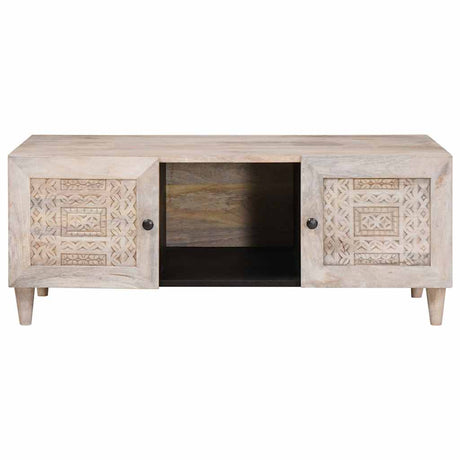 Vidaxl salontafel bleached wit 100 x 54 x 40 cm massief mango hout