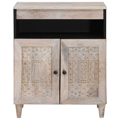 Vidaxl dressoir bleached wit 60 x 33 x 75 cm massief mango hout
