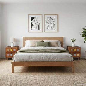 Vidaxl nachtkastje 2 st bruin 40 x 33 x 46 cm massief mango hout
