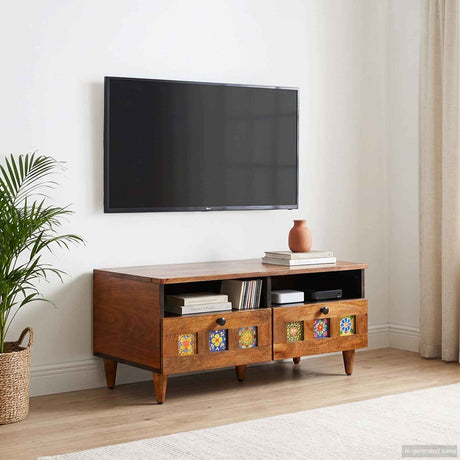 Vidaxl tv-kast walnotenhout 70 x 33 x 46 cm massief mango hout