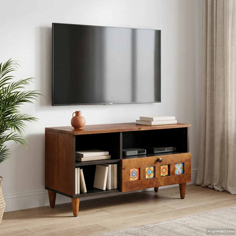 Vidaxl tv-kast walnotenhout 80 x 33 x 46 cm massief mango hout