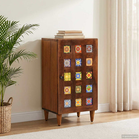 Vidaxl dressoir walnotenhout 40 x 33 x 75 cm massief mango hout