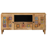 Vidaxl tv-kast met lade naturel 105 x 33,5 x 46 cm massief mango hout