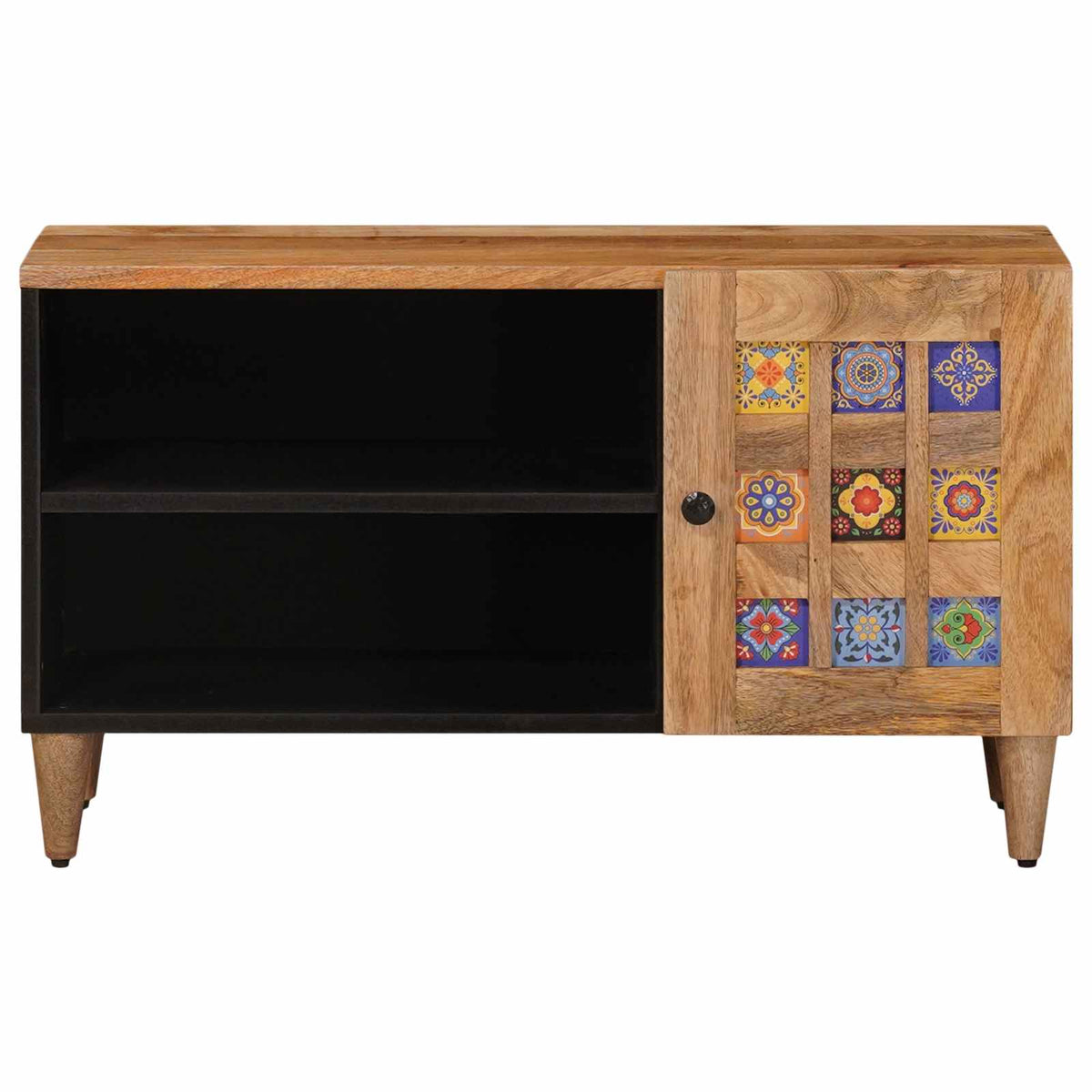 Vidaxl tv-kast met opslag naturel 80 x 33 x 46 cm massief mango hout