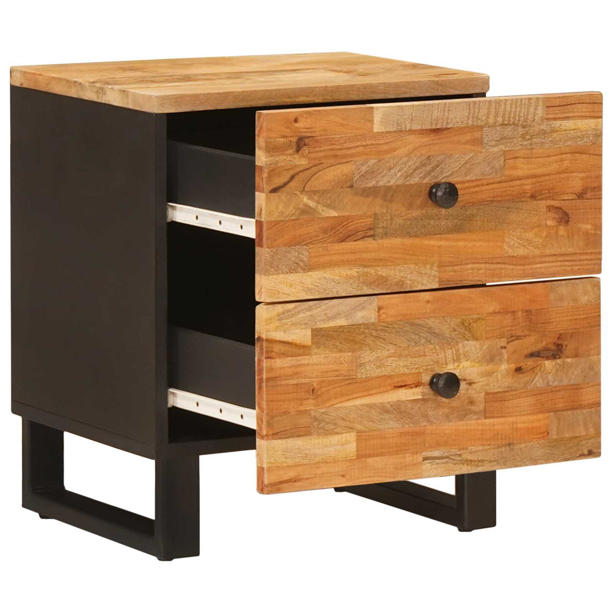 Vidaxl nachtkastje 2 st bruin 40 x 33 x 46 cm massief mango hout