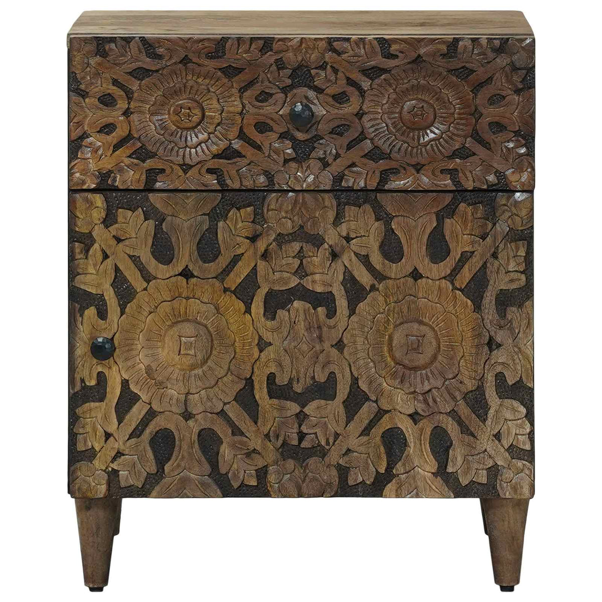 Vidaxl bed kast bruin 50 x 33 x 60 cm massief mango hout