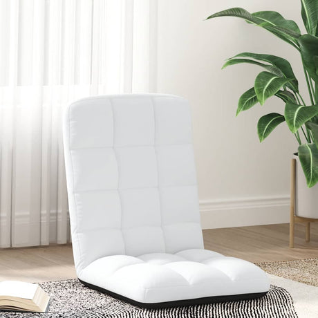 Vidaxl vloerstoel inklapbaar 71x51x62 cm stof wit