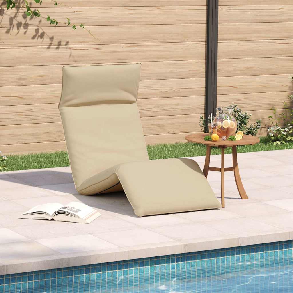 Vidaxl ligstoel inklapbaar 175x54x8,5 cm oxford stof beige