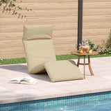 Vidaxl ligstoel inklapbaar 175x54x8,5 cm oxford stof beige