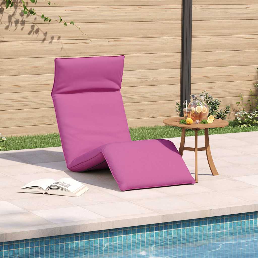 Vidaxl opvouwbare ligstoel roze 175x54x8,5 cm oxford stof