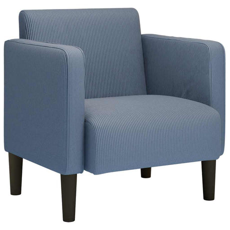 Vidaxl fauteuil met armleuningen 54 cm corduroy stof blauw
