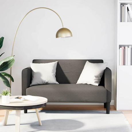 Vidaxl loveseat bank 109 cm corduroy stof lichtgrijs