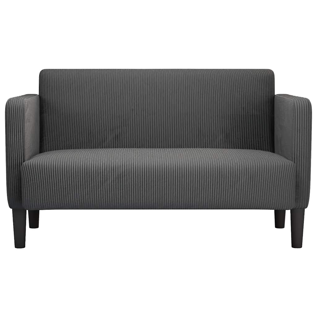 Vidaxl loveseat bank 109 cm corduroy stof donkergrijs