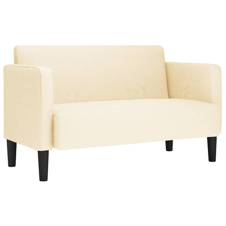 Vidaxl loveseat bank 109 cm corduroy stof crèmekleurig