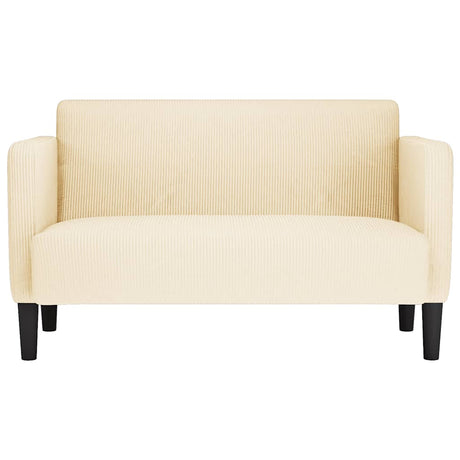 Vidaxl loveseat bank 109 cm corduroy stof crèmekleurig