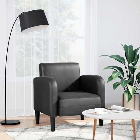 Vidaxl fauteuil met armleuningen 54 cm kunstleer zwart