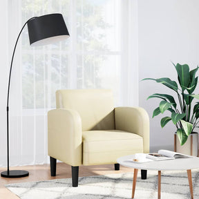 Vidaxl fauteuil met armleuningen 54 cm kunstleer crèmekleurig