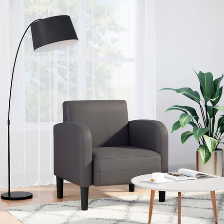 Vidaxl fauteuil met armleuningen 54 cm kunstleer grijs