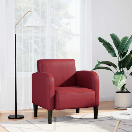 Vidaxl fauteuil met armleuningen 54 cm kunstleer wijnrood