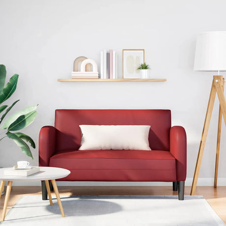 Vidaxl loveseat bank 110 cm kunstleer wijnrood