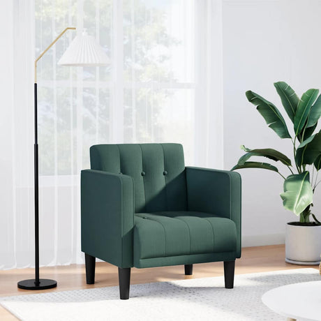 Vidaxl fauteuil met armleuningen donkergroen 53 cm stof
