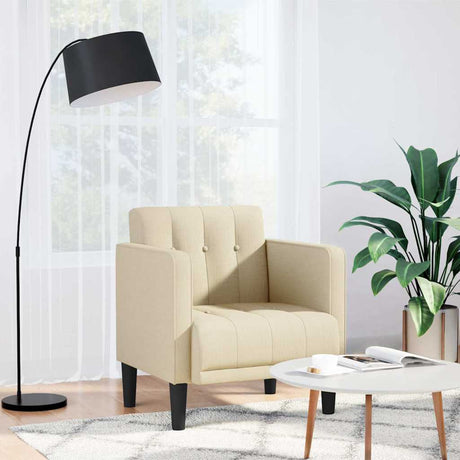 Vidaxl fauteuil met armleuningen crème 53 cm stof