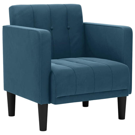 Vidaxl fauteuil met armleuningen blauw 53 cm fluweel