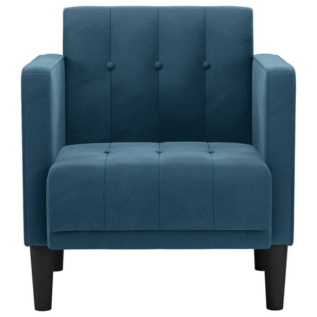Vidaxl fauteuil met armleuningen blauw 53 cm fluweel