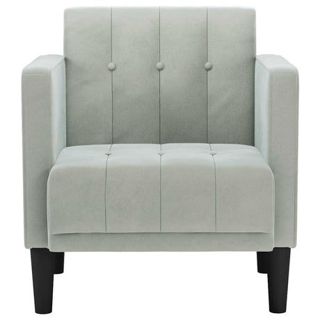 Vidaxl fauteuil met armleuningen lichtgrijs 53 cm fluweel