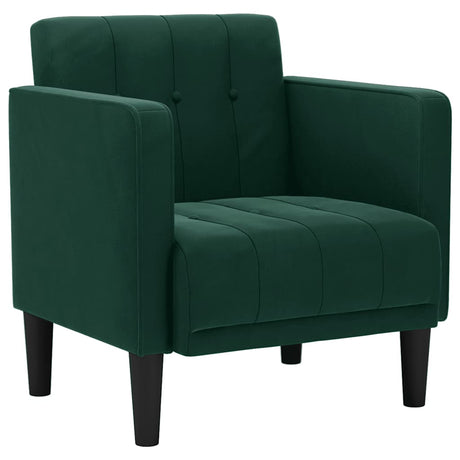 Vidaxl fauteuil met armleuningen donkergroen 53 cm fluweel