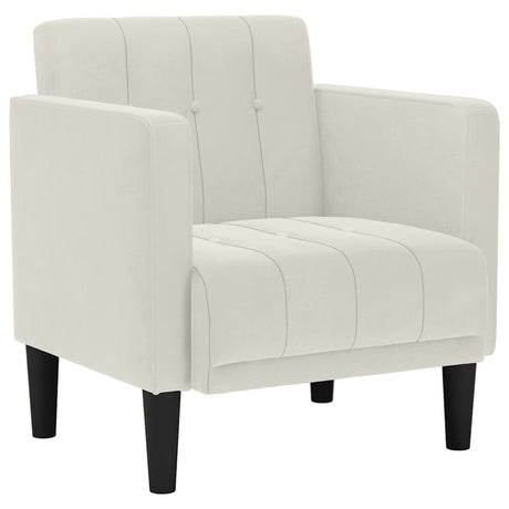 Vidaxl fauteuil met armleuningen crème 53 cm fluweel