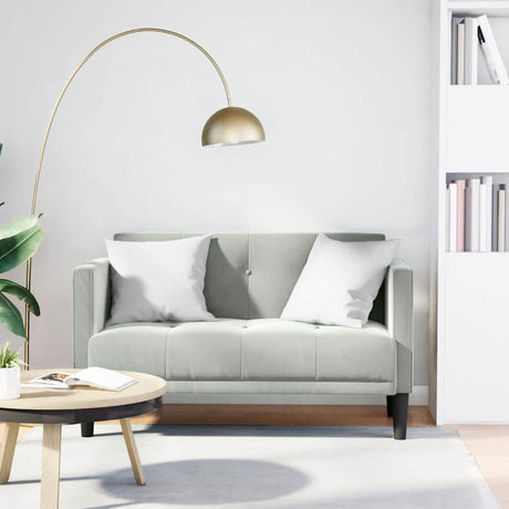 Vidaxl loveseat bank lichtgrijs 111 cm fluweel
