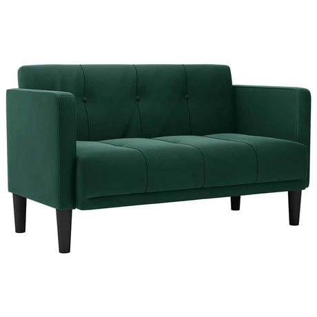 Vidaxl loveseat bank donkergroen 111 cm fluweel