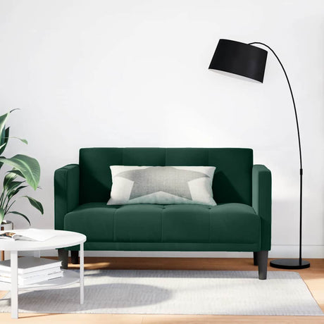 Vidaxl loveseat bank donkergroen 111 cm fluweel