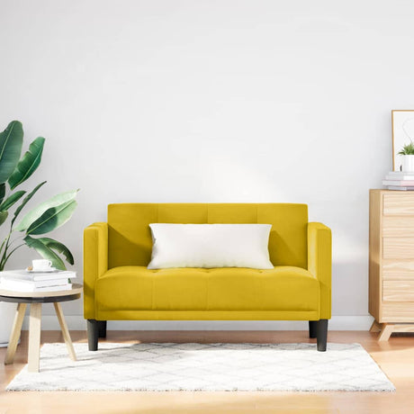 Vidaxl loveseat bank geel 111 cm fluweel