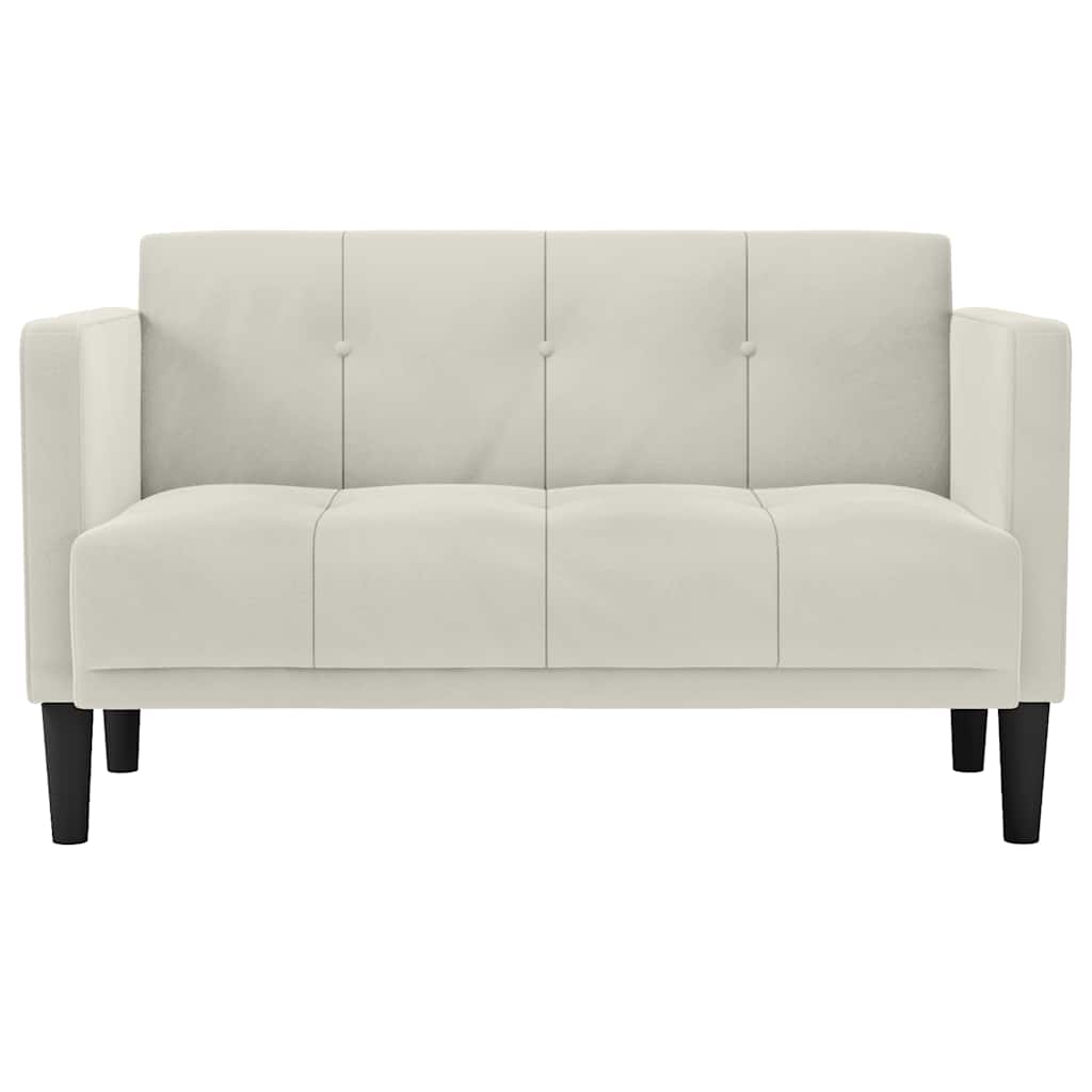 Vidaxl loveseat bank crème 111 cm fluweel