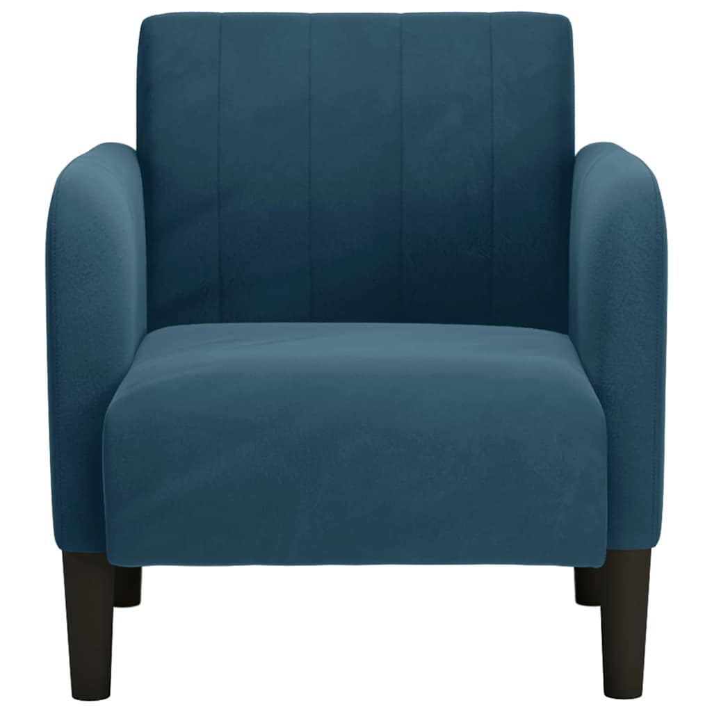 Vidaxl fauteuil met armleuningen blauw 54 cm fluweel