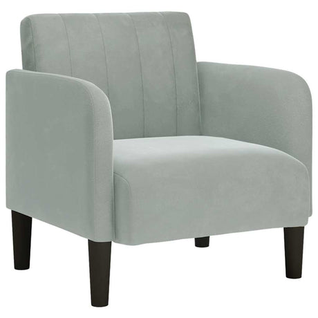 Vidaxl fauteuil met armleuningen 54 cm fluweel lichtgrijs