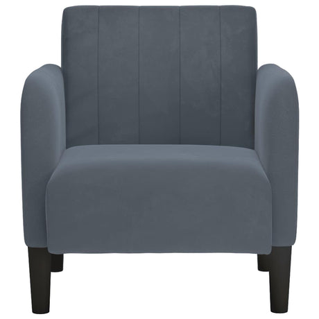 Vidaxl fauteuil met armleuningen 54 cm fluweel donkergrijs